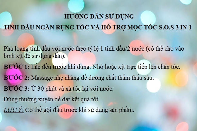 HƯỚNG DẪN SỬ DỤNG TINH DẦU NGĂN RỤNG TÓC